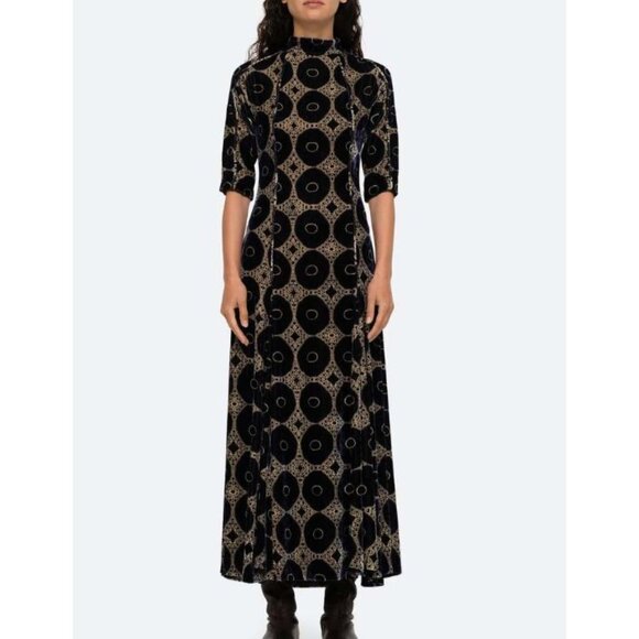 Sea New York Hana Velvet maxi dress size small Dark blue size small NWT - Picture 1 of 10